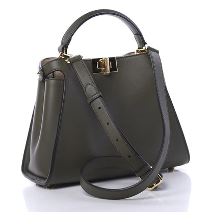Fendi Vitello Tahiti Burro Medium Peekaboo Iconic Essentially Satchel Asparago Camelia 3 of 11