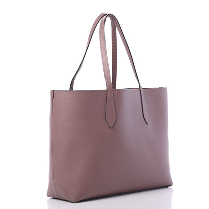 Burberry Grainy Calfskin Haymarket Check Graphic Print Medium Reversible Tote Pink 4 of 21