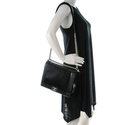 Chanel Glazed Calfskin Large Boy Flap Black 2 of 8