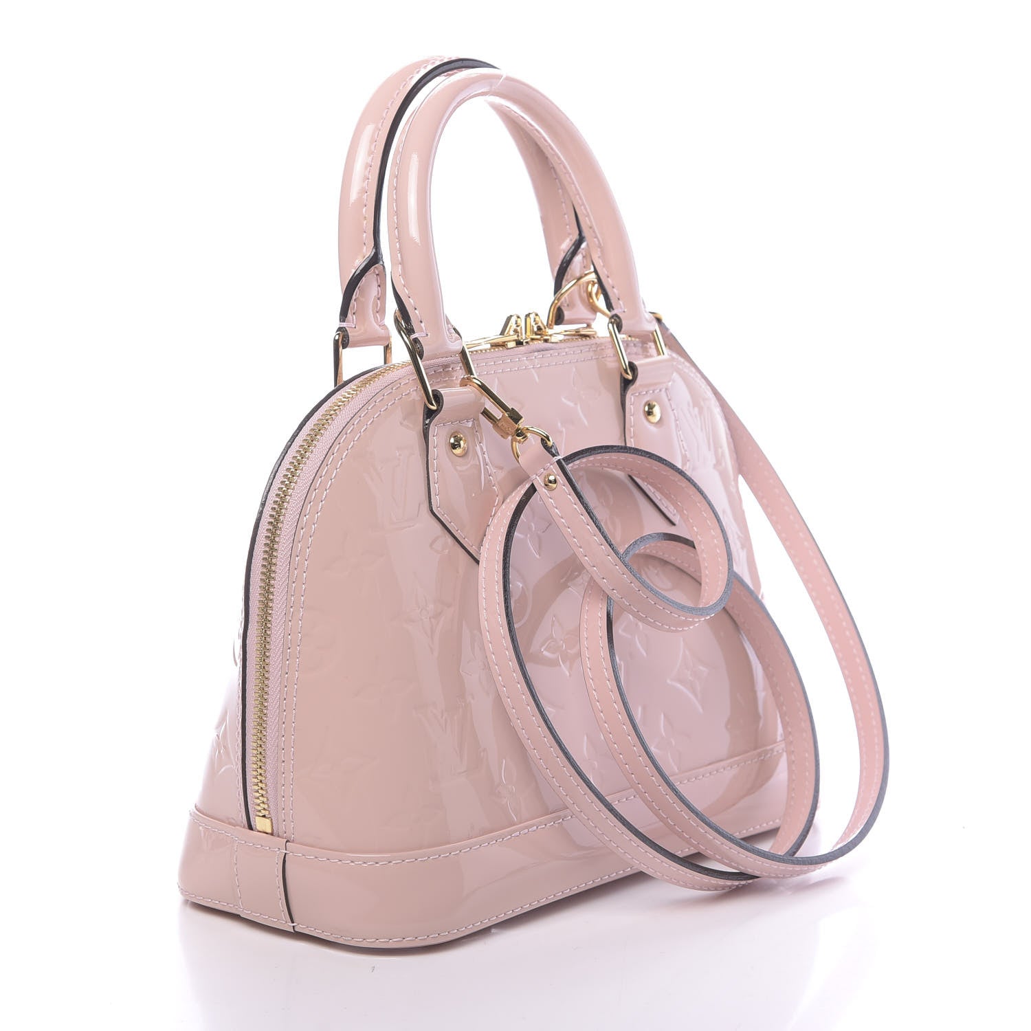 Louis Vuitton Vernis Flowers Alma BB Rose Ballerine 3 of 8