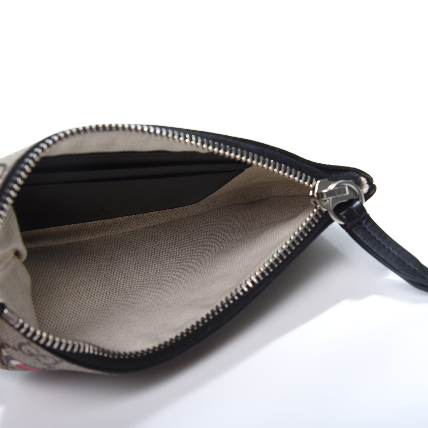 GG Supreme Monogram Kingsnake Zip Pouch Black