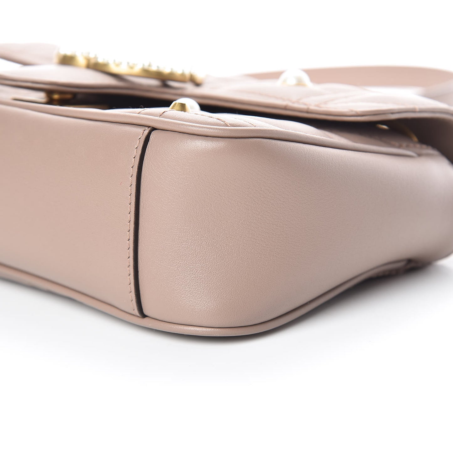 Calfskin Matelasse Studded Mini Pearly GG Marmont Shoulder Bag Porcelain Rose