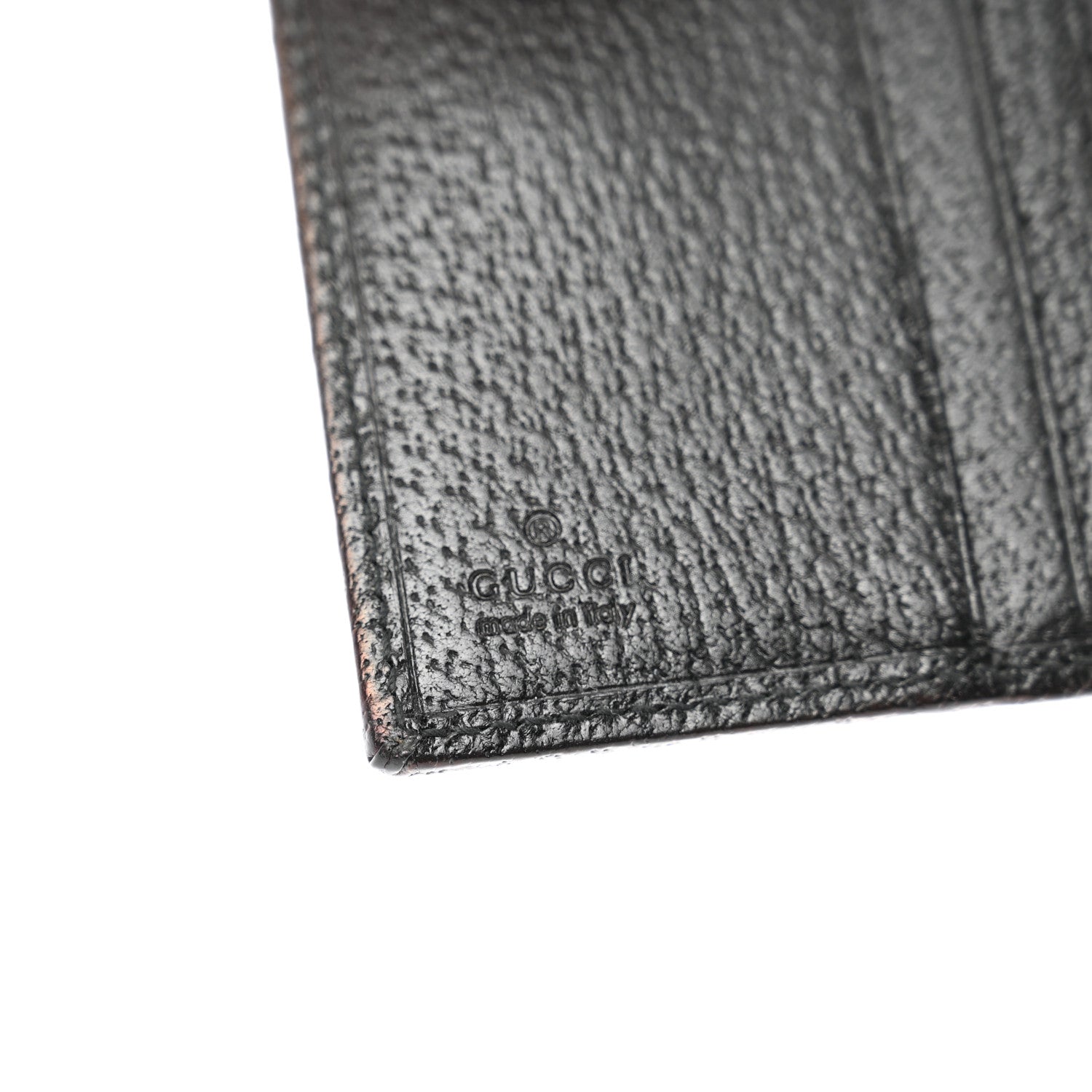 Gucci Monogram Textured Calfskin Metal Bar French Flap Wallet Black 7 of 10