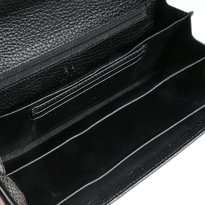 Gucci Denim Monogram Continental Wallet Black 6 of 7