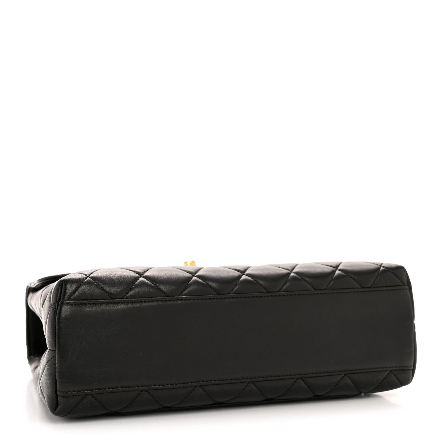 Lambskin Quilted Medium Kelly Flap Bag Black
