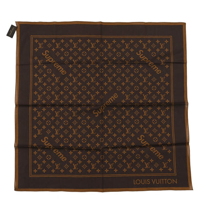 Louis Vuitton X Supreme Cotton Monogram Bandana Scarf Brown 1 of 3