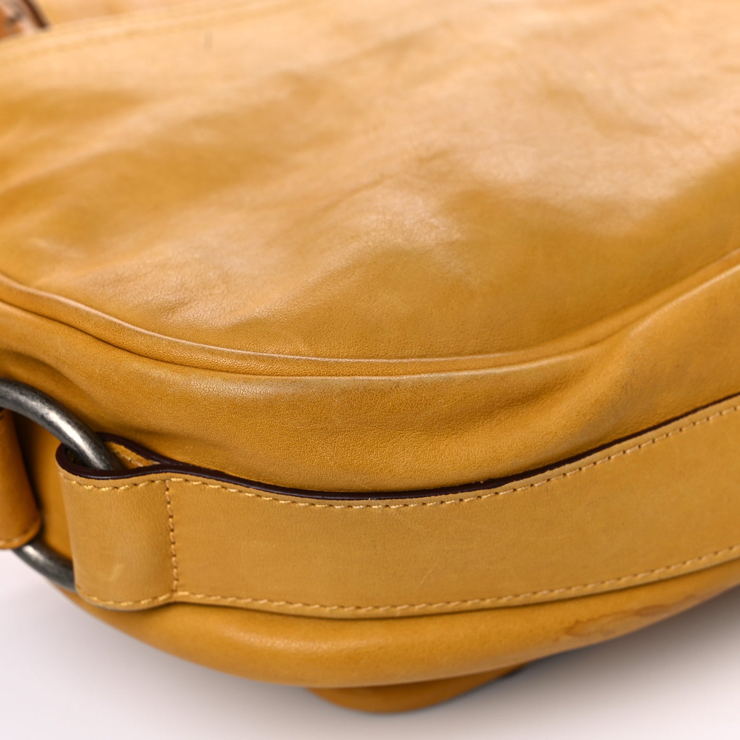 Calfskin Medium Gaucho Double Saddle Bag Yellow
