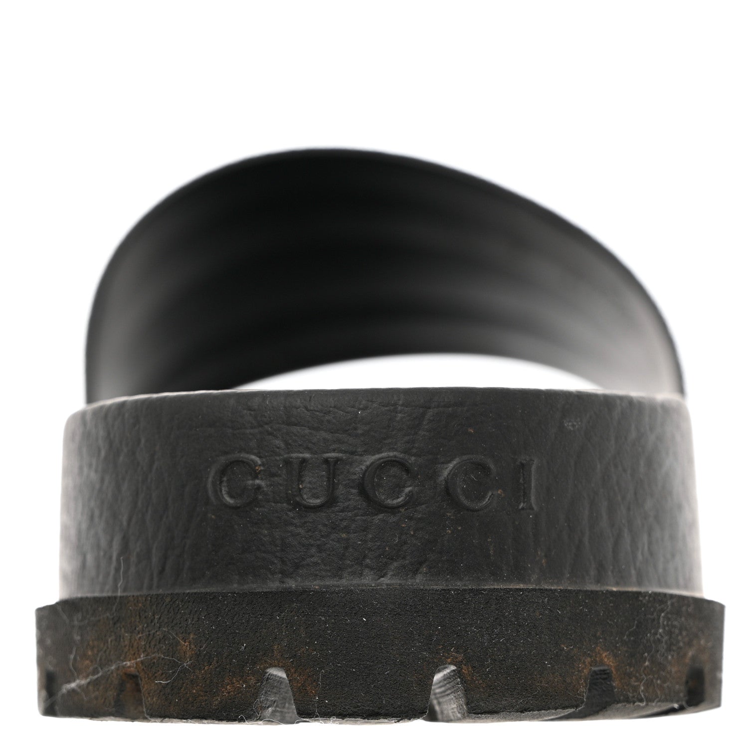 Gucci Rubber Web Mens Lug Sole Slide Sandals 10 Black Green Red 7 of 11