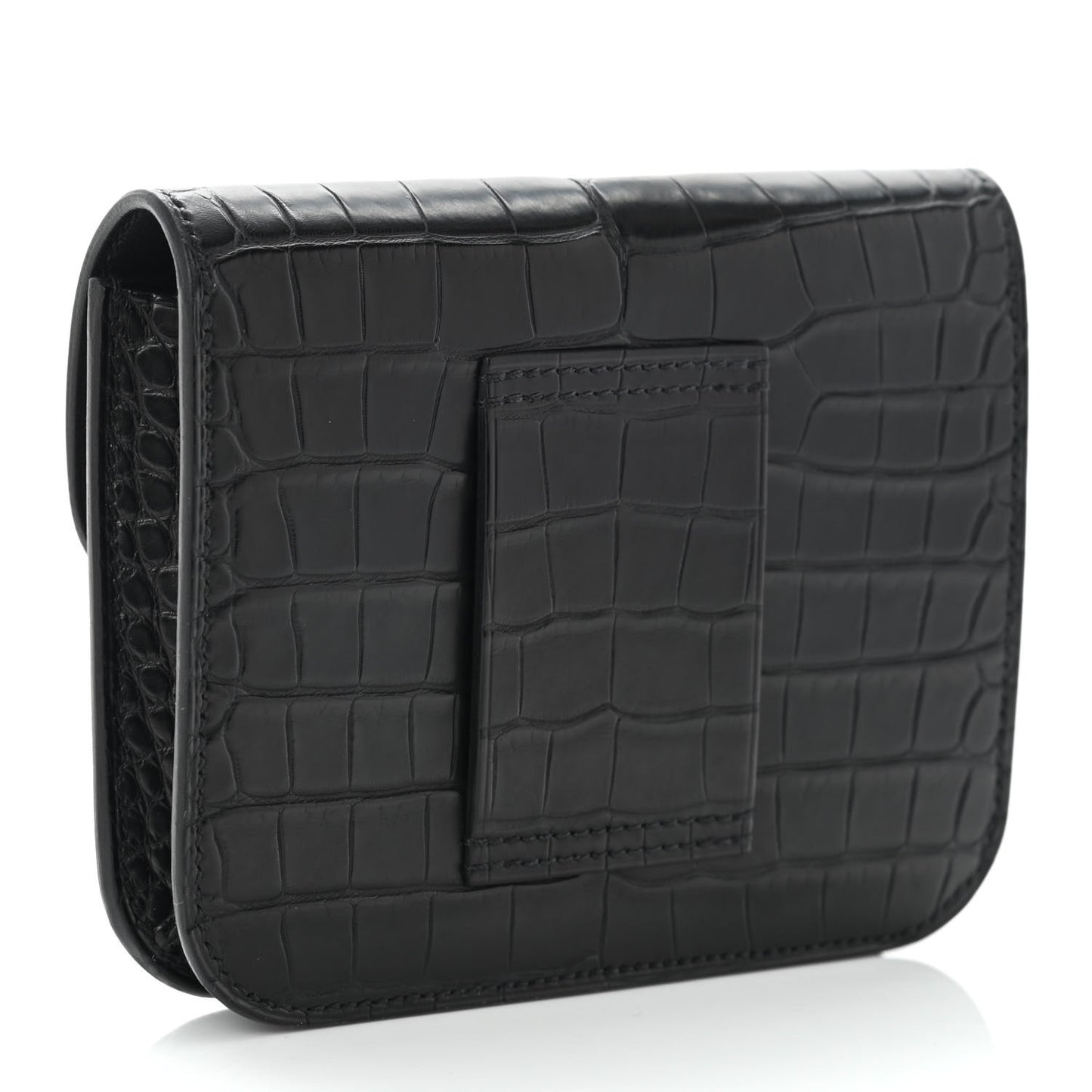 Matte Alligator Constance Slim Wallet Black
