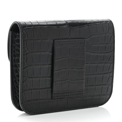 Hermes Matte Alligator Constance Slim Wallet Black 5 of 10