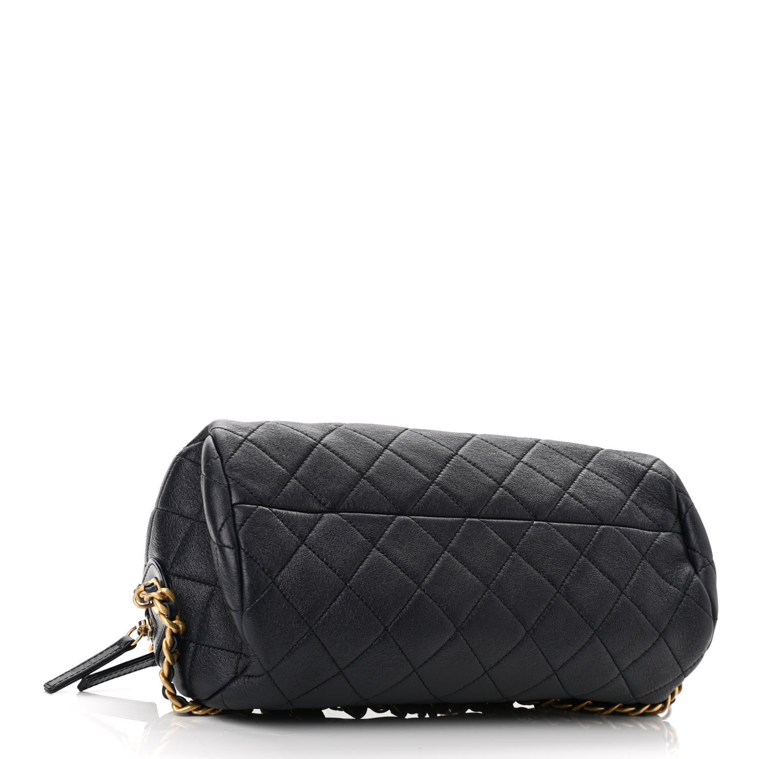 Chanel Shiny Lambskin Quilted Fashion Therapy Bowling Bag Navy 3 of 10