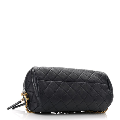 Chanel Shiny Lambskin Quilted Fashion Therapy Bowling Bag Navy 3 of 10