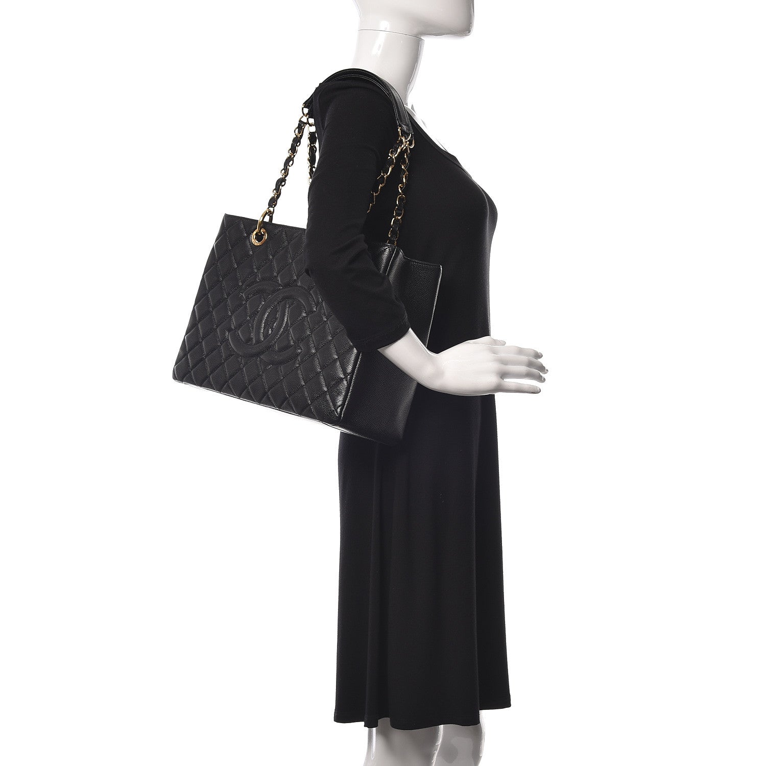 Chanel Caviar Quilted Grand Shopping Tote GST Black 2 of 10