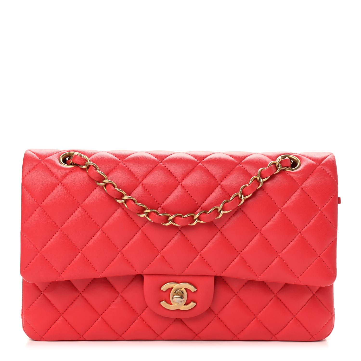 Chanel Lambskin Quilted Medium Double Flap Red 1 of 10