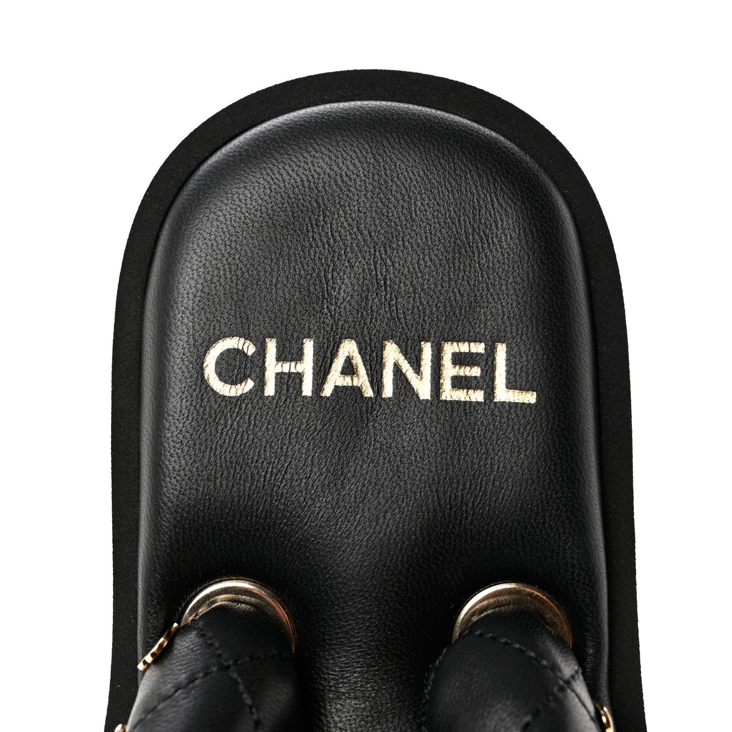 Chanel Lambskin Quilted Padded Charms Thong Sandals 37.5 Black 6 of 8