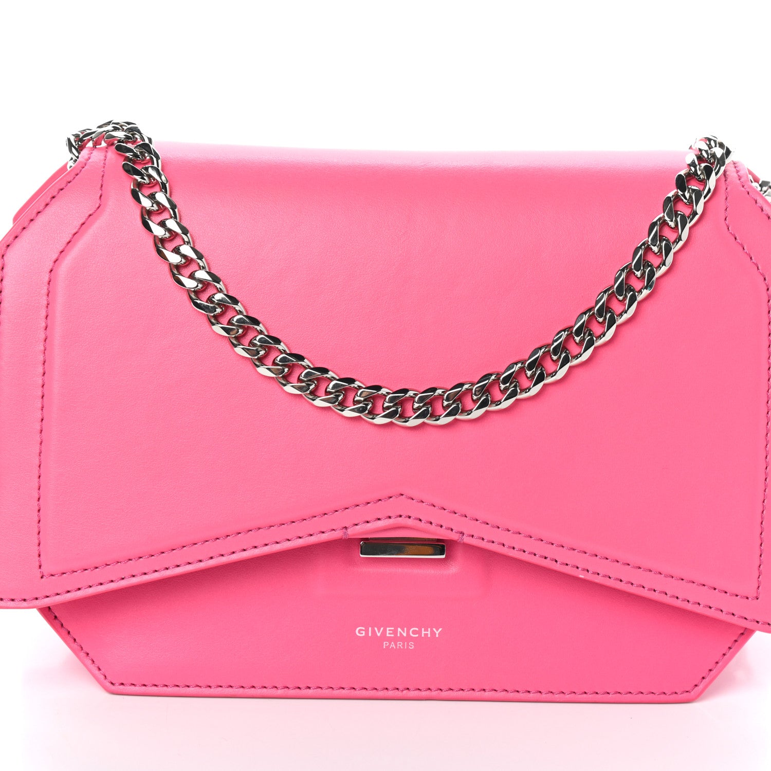 Givenchy Calfskin Bow Cut Chain Wallet Fuchsia 7 of 9