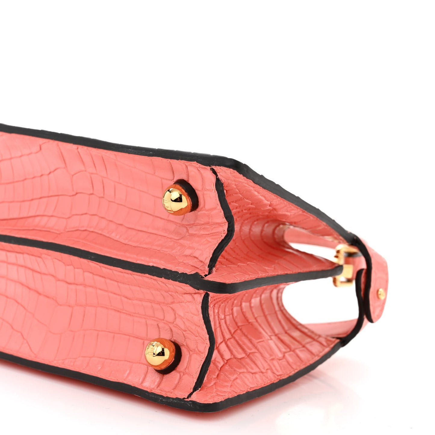Shiny Crocodile Petite Peekaboo I SEE U Satchel Pink