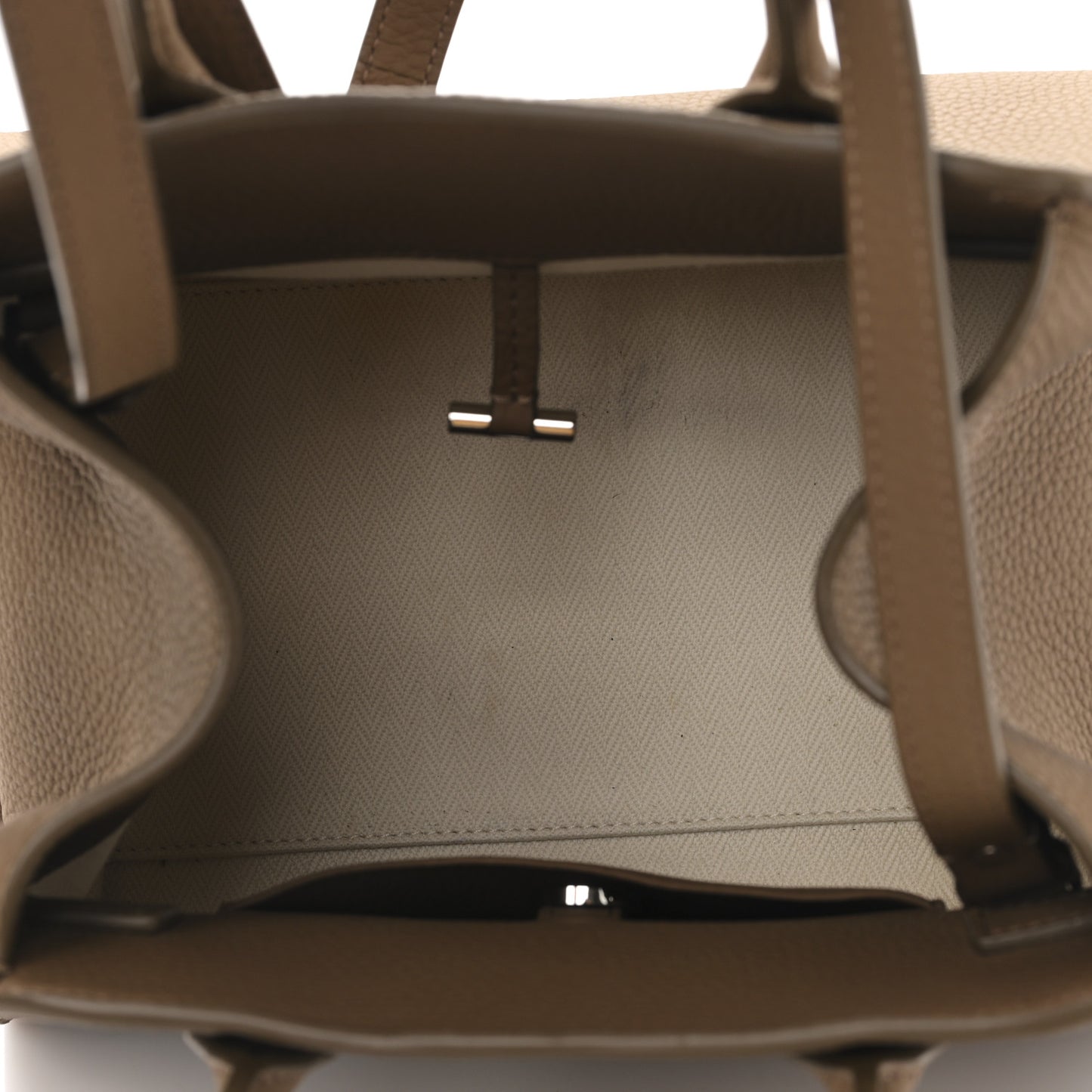 Grained Calfskin Soft Margaux 10 Bag Dark Taupe