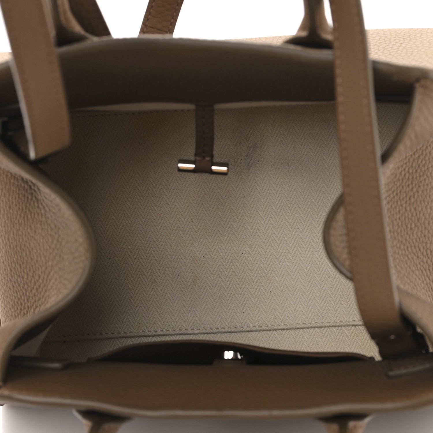 The Row Grained Calfskin Soft Margaux 10 Bag Dark Taupe 5 of 8