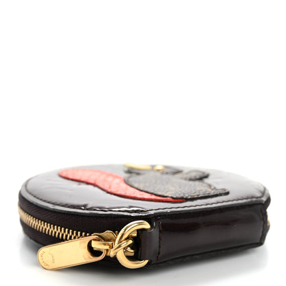 Louis Vuitton Vernis Animania Ecureuil Squirrel Round Coin Purse Amarante 4 of 11