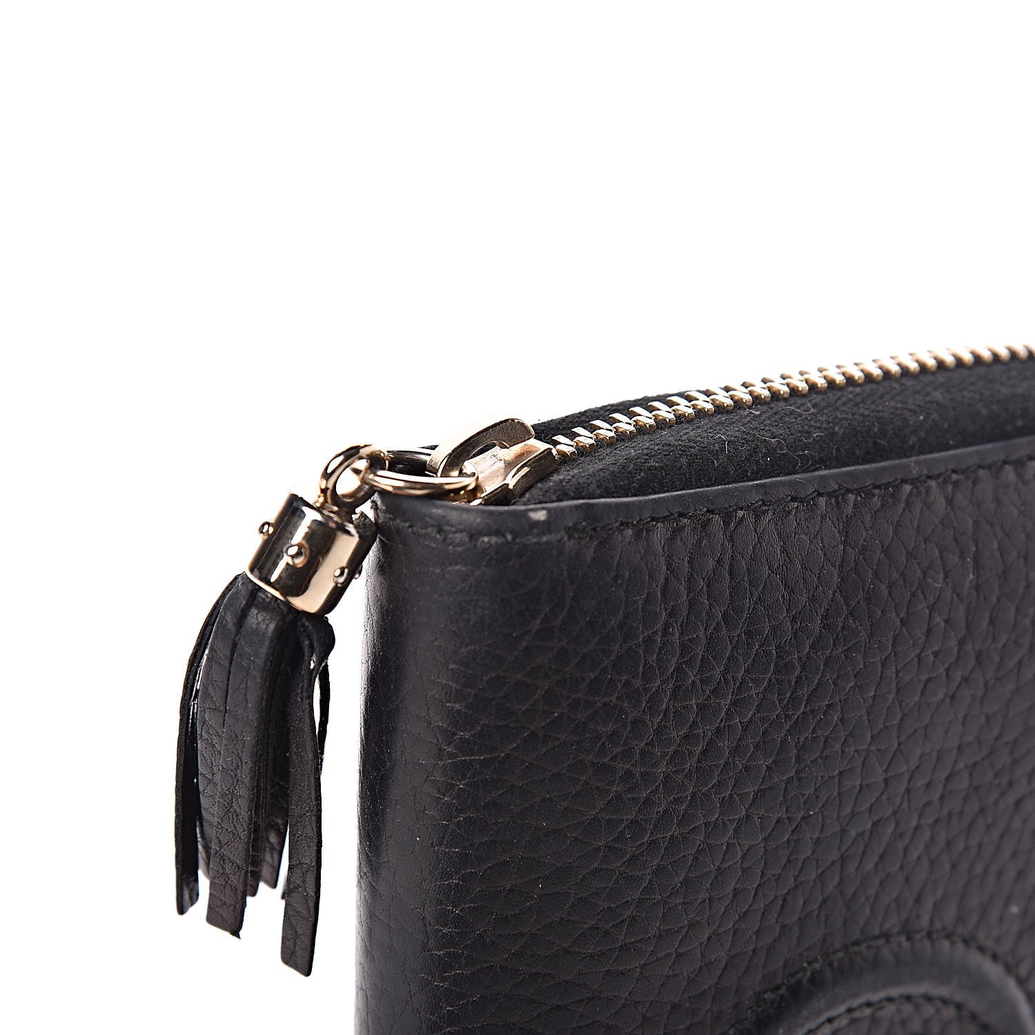 Gucci Pebbled Calfskin Medium Soho Zip Around Wallet Black 9 of 13