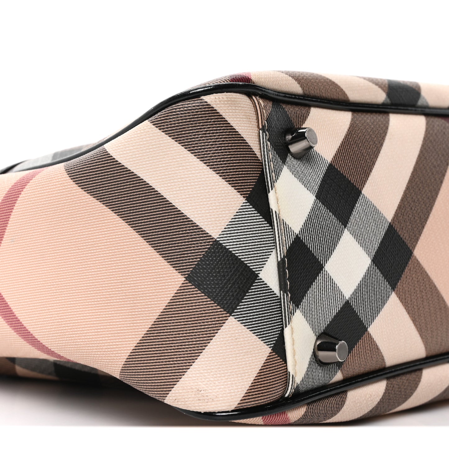 Supernova Check Patent Small Emmy Tote Black