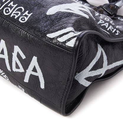 Balenciaga Agneau Arena Graffiti All Over Classic Hardware City Black White 5 of 9