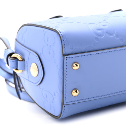 Gucci Gilbert Calfskin Jumbo GG Embossed Super Mini Top Handle Bowler Bag Bloom Lavender 9 of 11