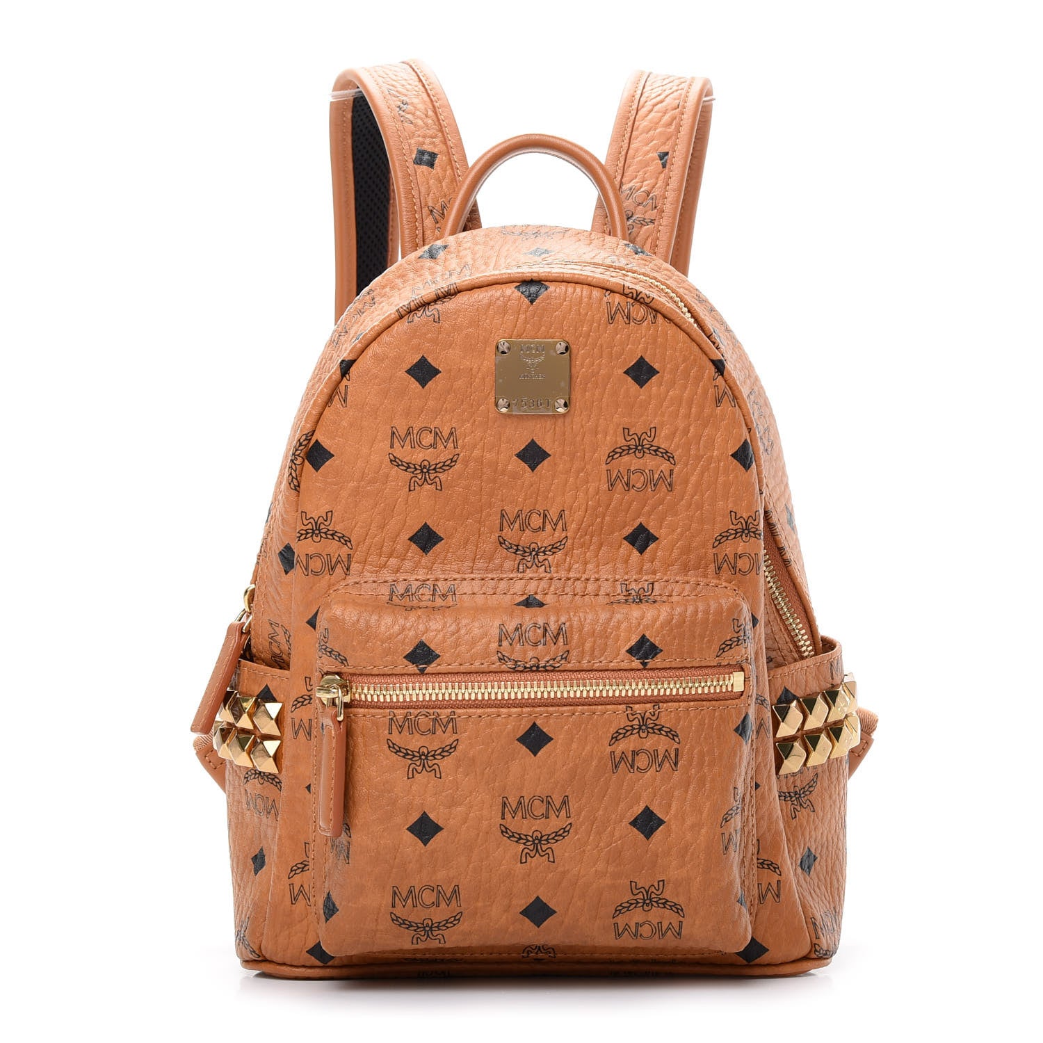 MCM Visetos Side Stud Mini Stark Backpack Cognac 1 of 13