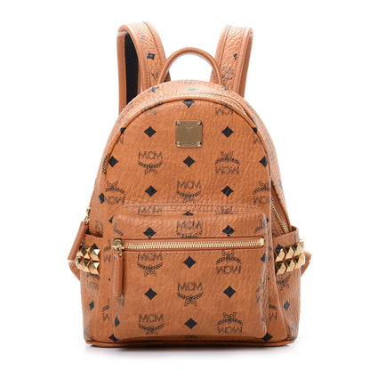 MCM Visetos Side Stud Mini Stark Backpack Cognac 1 of 13