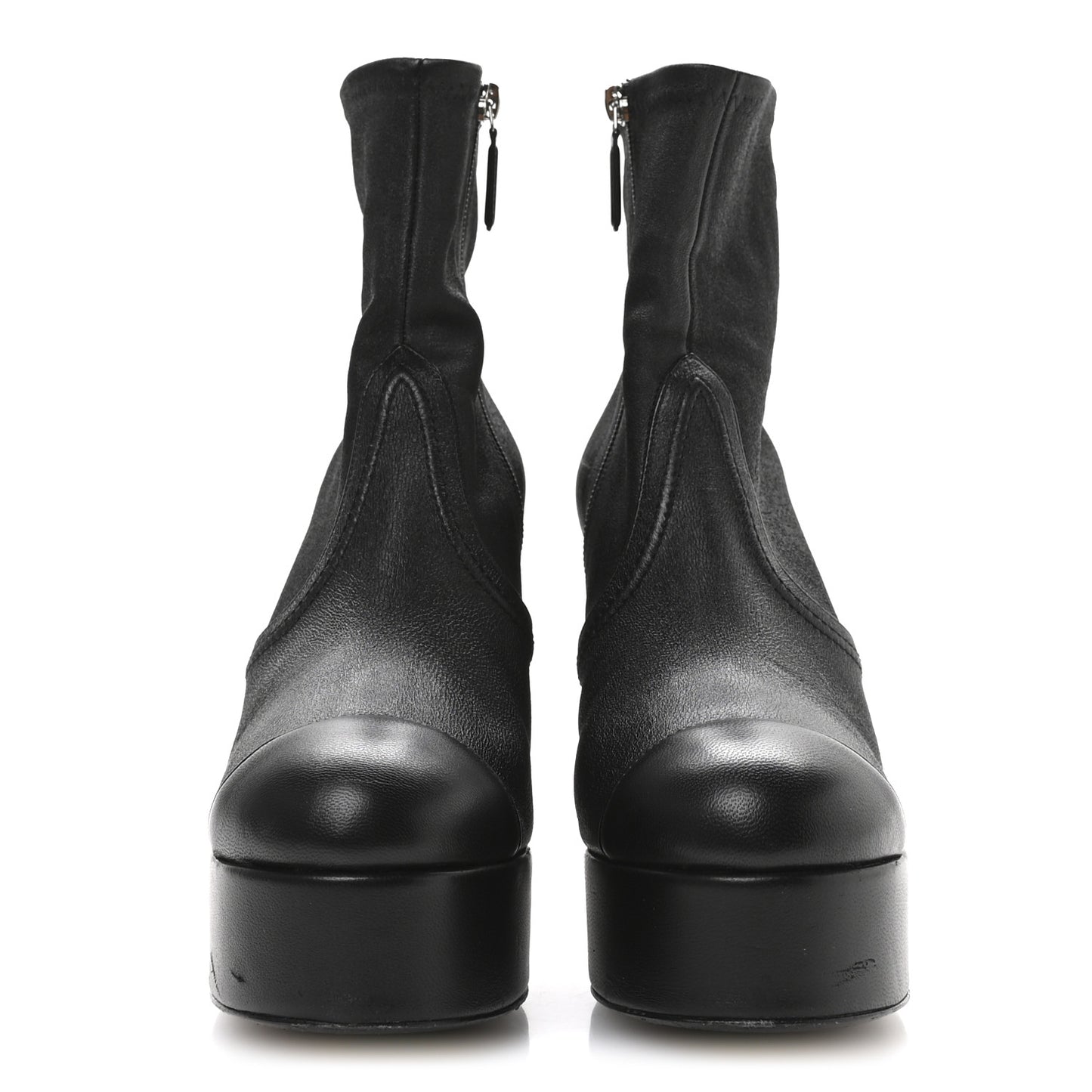 Lambskin Platform Short Boots 39.5 Black