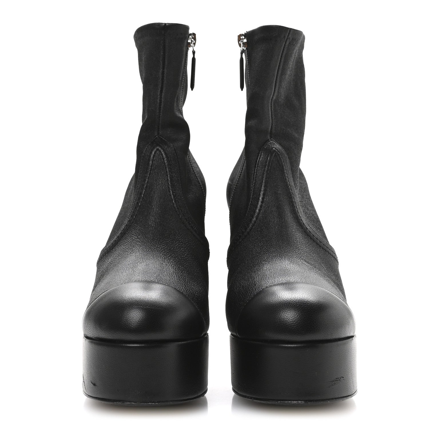 Chanel Lambskin Platform Short Boots 39.5 Black 3 of 9