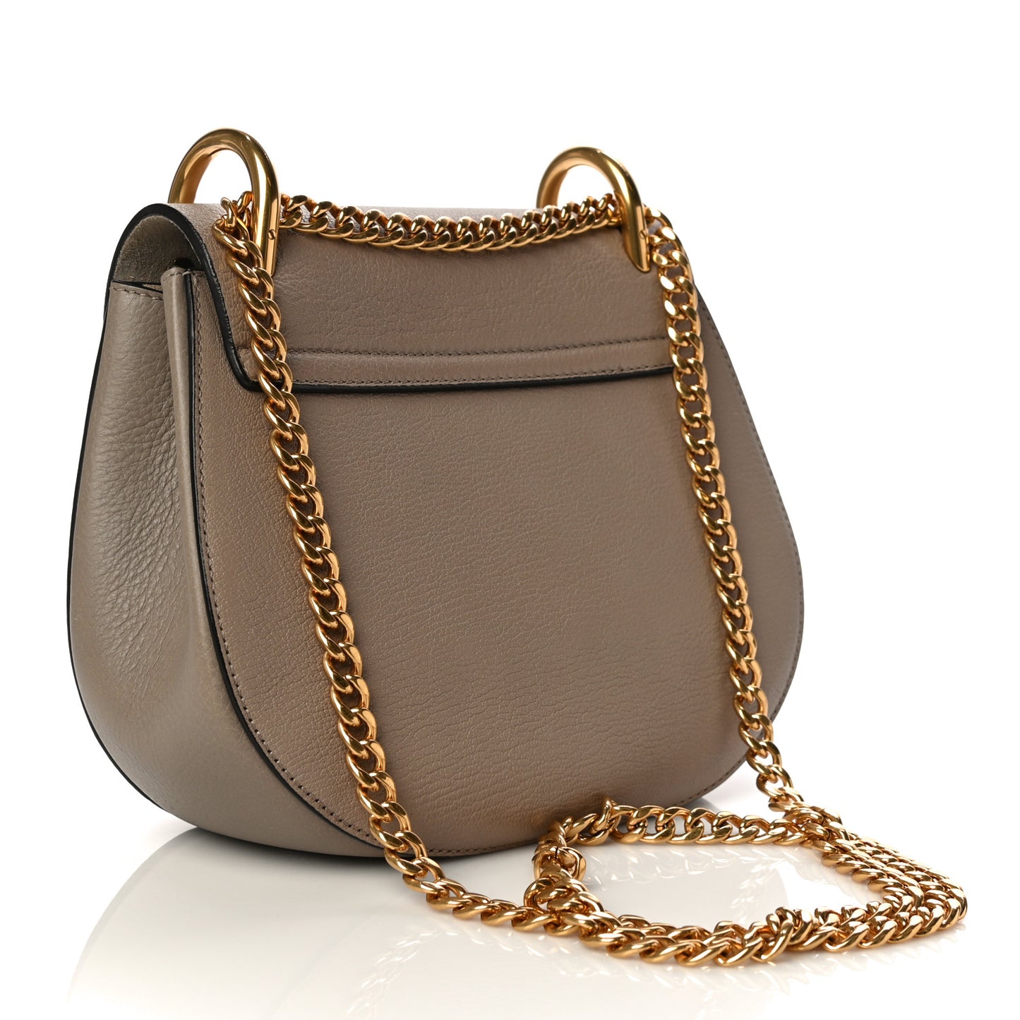 Grained Lambskin Drew Shoulder Bag Motty Grey