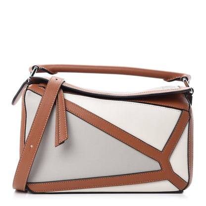 Loewe Calfskin Small Graphic Puzzle Bag Ghost Soft White 1 of 9