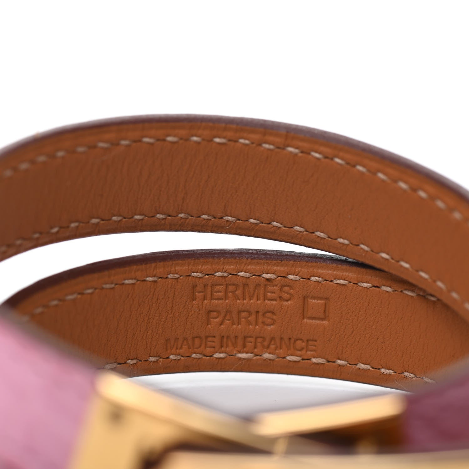 Hermes Matte Alligator Kelly Double Tour Bracelet T2 5P Pink 4 of 6
