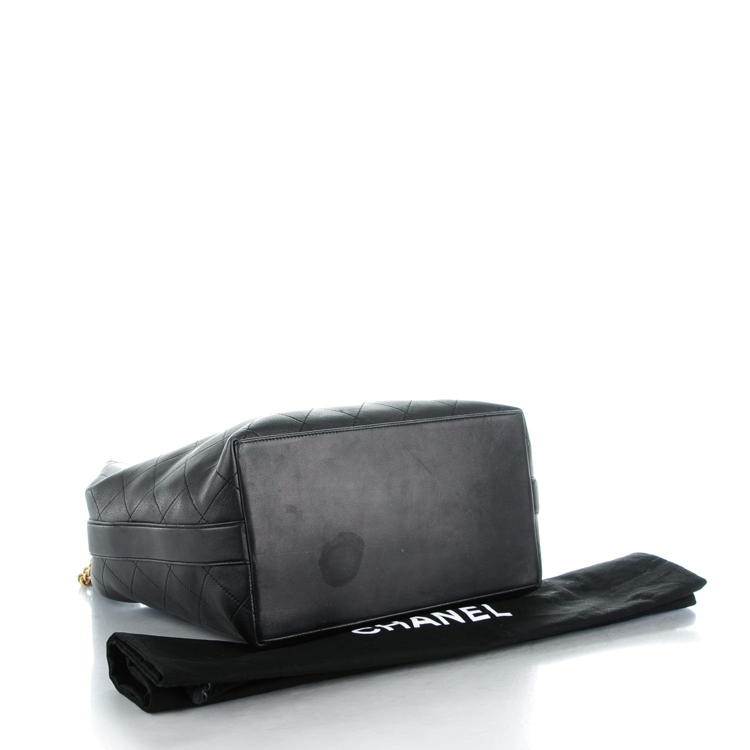 Chanel Calfskin Quilted Small On My Shoulder Drawstring Bag Black 4 of 8