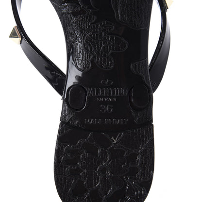 Valentino Garavani PVC Jelly Rockstud Bow Thong Sandals 36 Black 8 of 8
