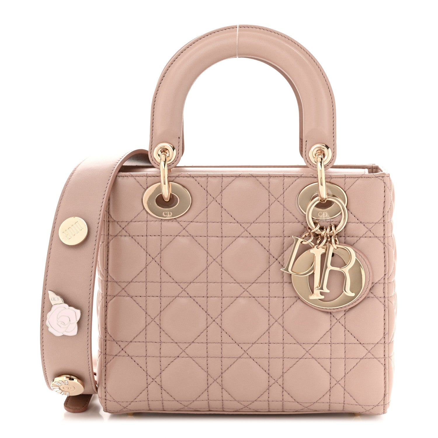 Christian Dior Lambskin Cannage Small Lucky Badges My Lady Dior Taupe 1 of 11