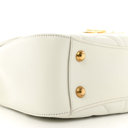 Salvatore Ferragamo Calfskin Quilted Gancini Top Handle Flap Bag White 8 of 11