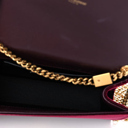 Saint Laurent Velvet Small Classic Monogram Kate Tassel Satchel Burgundy 5 of 16