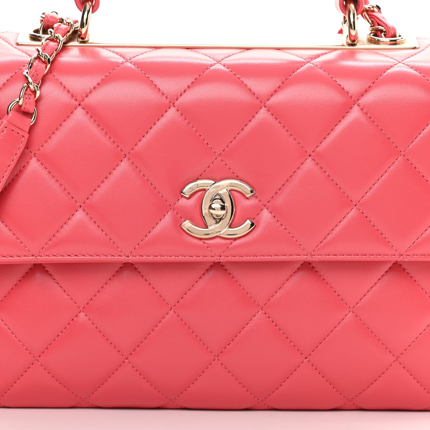 Chanel Lambskin Quilted Medium Trendy CC Flap Dual Handle Bag Bright Pink 8 of 16