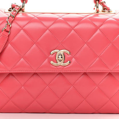 Chanel Lambskin Quilted Medium Trendy CC Flap Dual Handle Bag Bright Pink 8 of 16