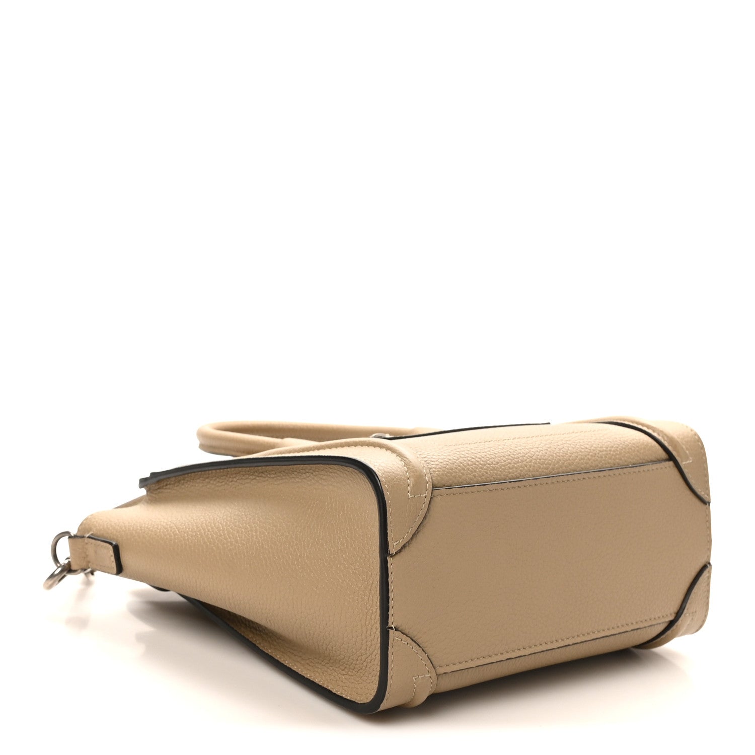 Celine Drummed Calfskin Nano Luggage Dune 4 of 10