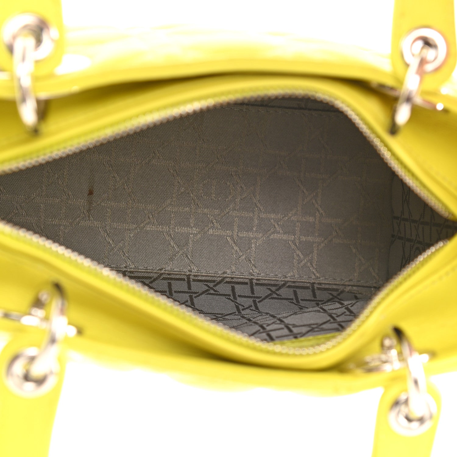 Christian Dior Lambskin Cannage Medium Lady Dior Vert Acid 8 of 18