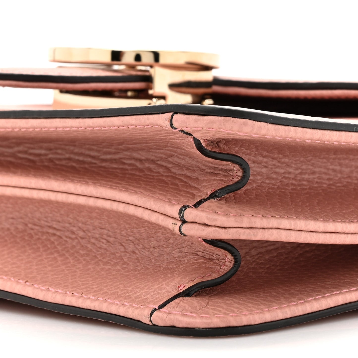 Dollar Calfskin Small Interlocking G Shoulder Bag Soft Pink