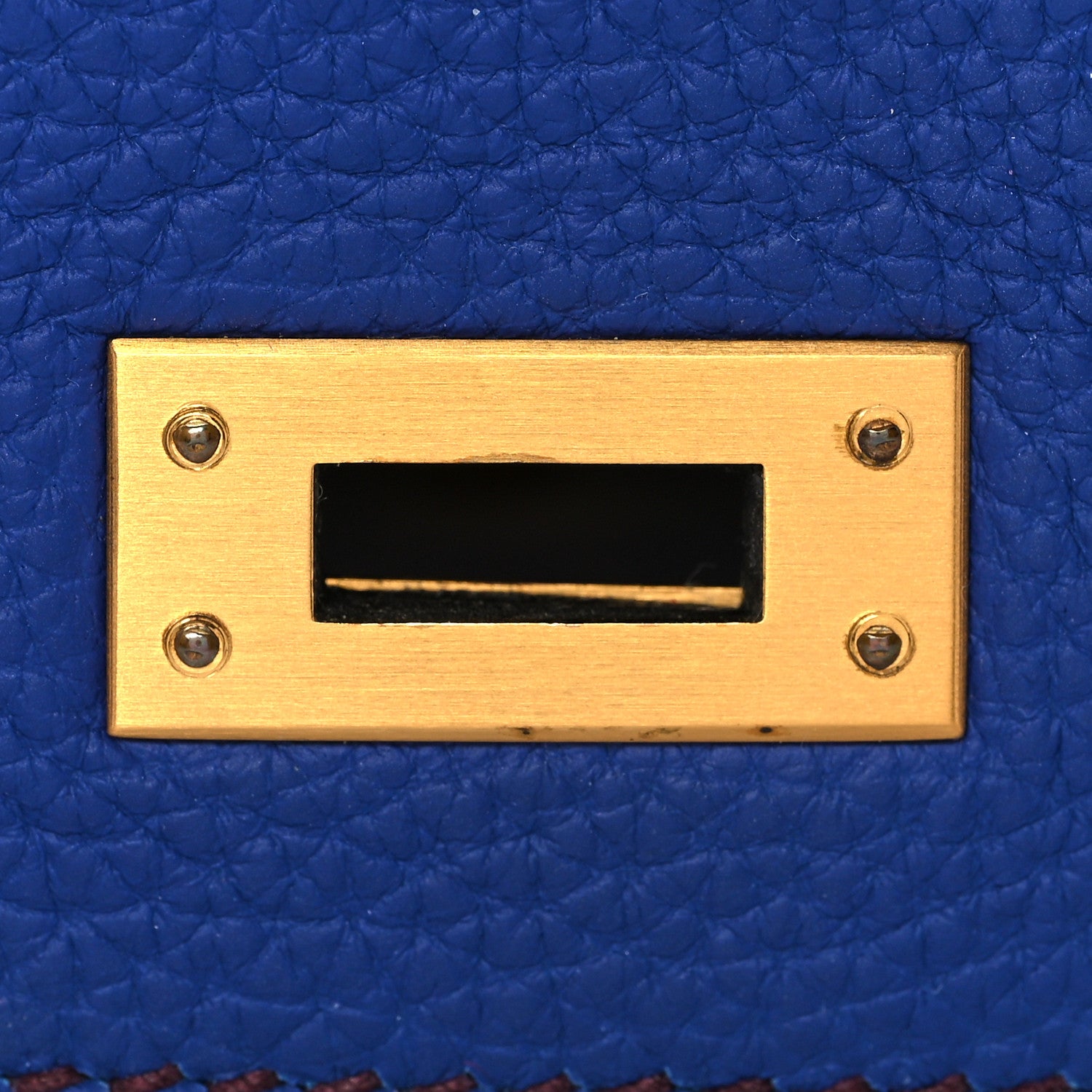 Hermes Togo Horseshoe Kelly Retourne 25 Bleu Electrique Bordeaux 32 of 38