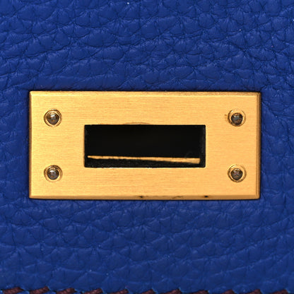 Hermes Togo Horseshoe Kelly Retourne 25 Bleu Electrique Bordeaux 32 of 38