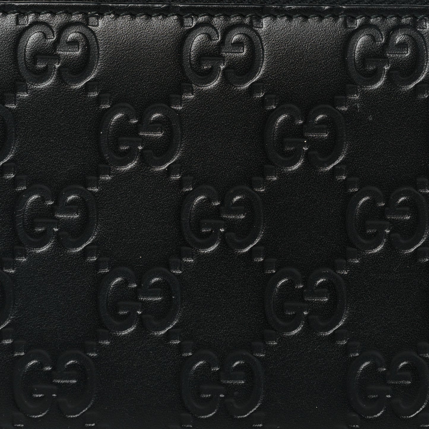 Guccissima Signature Zip Around Wallet Black