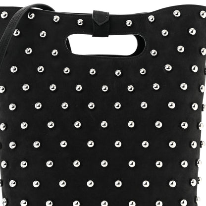 Alaia Nubuck Calfskin Studded Medium Folded Bag Black 8 of 10