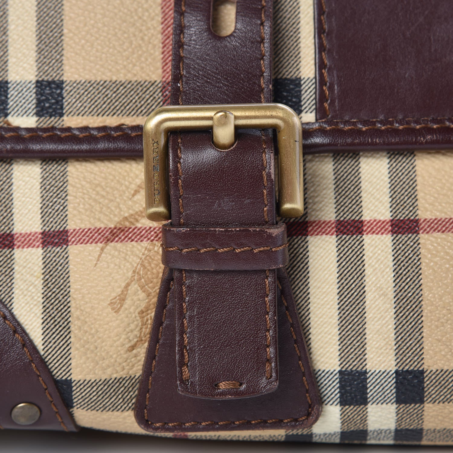 Burberry Haymarket Check Buckle Satchel 10 of 30